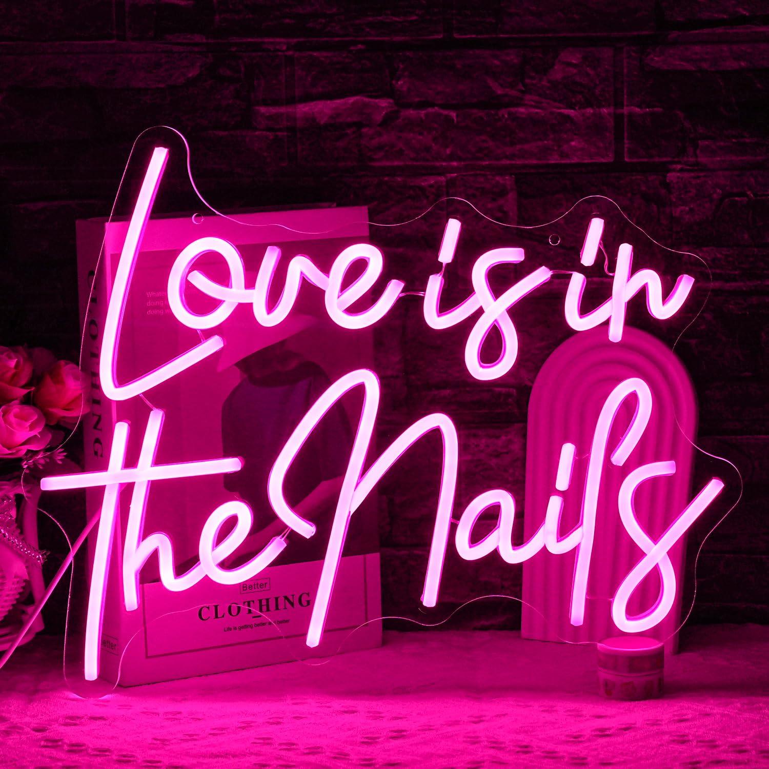 Love Is In The Nails Neon Sign - Beauty No Makeup 评论和价格